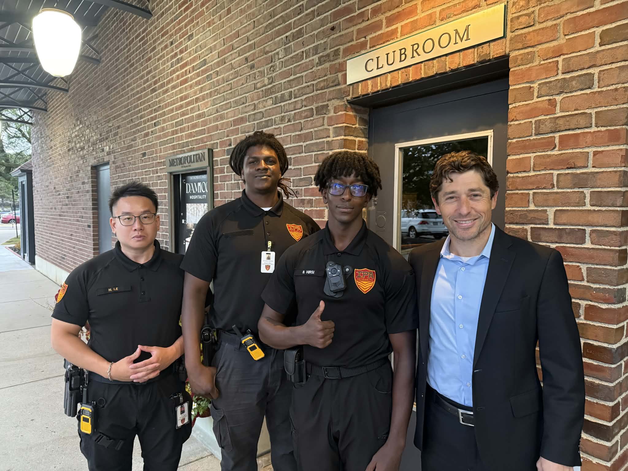 Integrity Protection Agency officers with Minneapolis Mayor Jacob Frey outside a Twin Cities venue